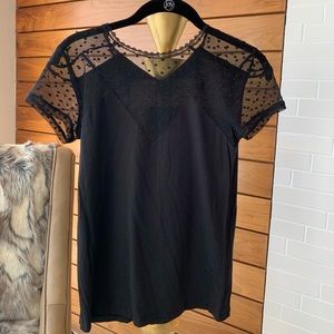 Maje top with black lace